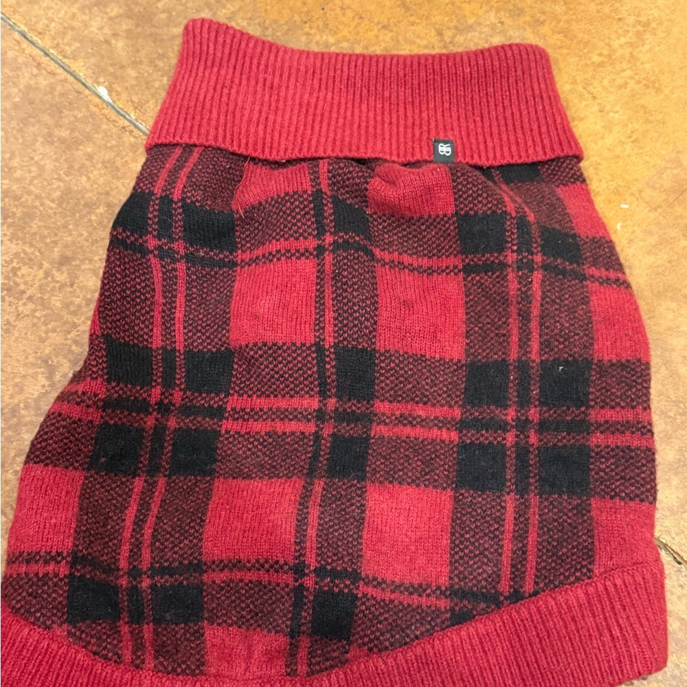 Red and Black Plaid Dog Sweater